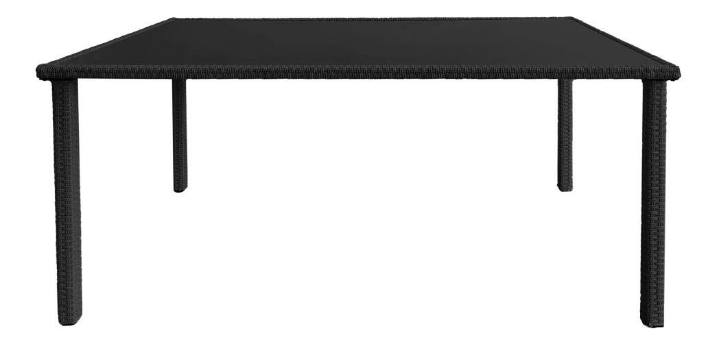 Záhradný stôl Asolenzias 2 (čierna) (pre 4-6 osôb)