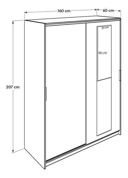 Ruhásszekrény tolóajtókkal Seworella 5 (tükörrel) (szonoma tölgy)