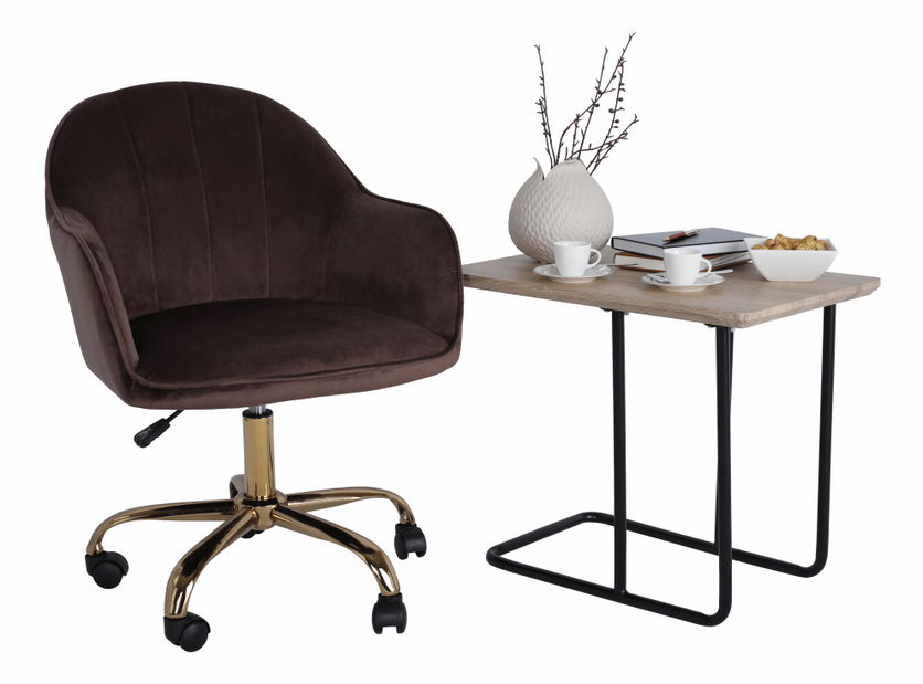 Uredska fotelja Euron New (smeđa + zlatna)