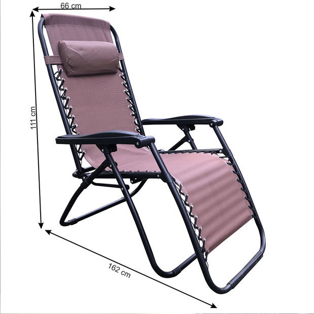 Scaun reglabil de grădină Gerry (maro) 