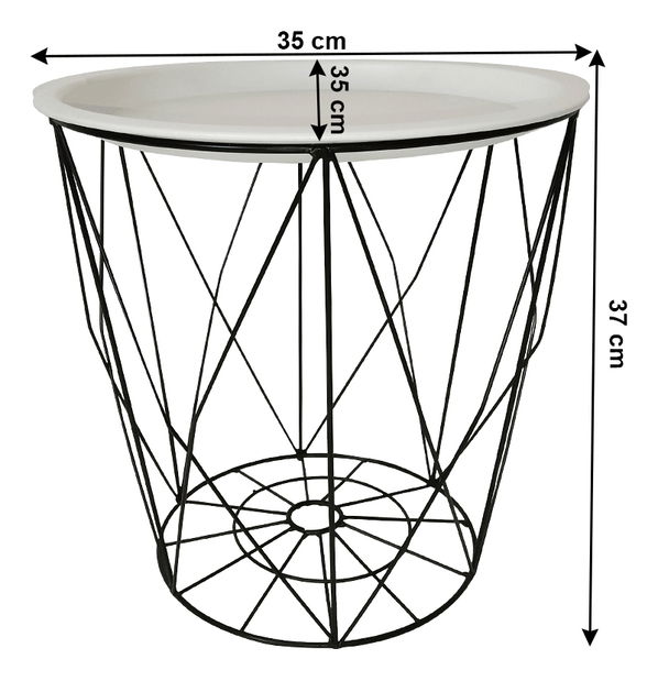 Măsuță de cafea Sal (alb + negru)