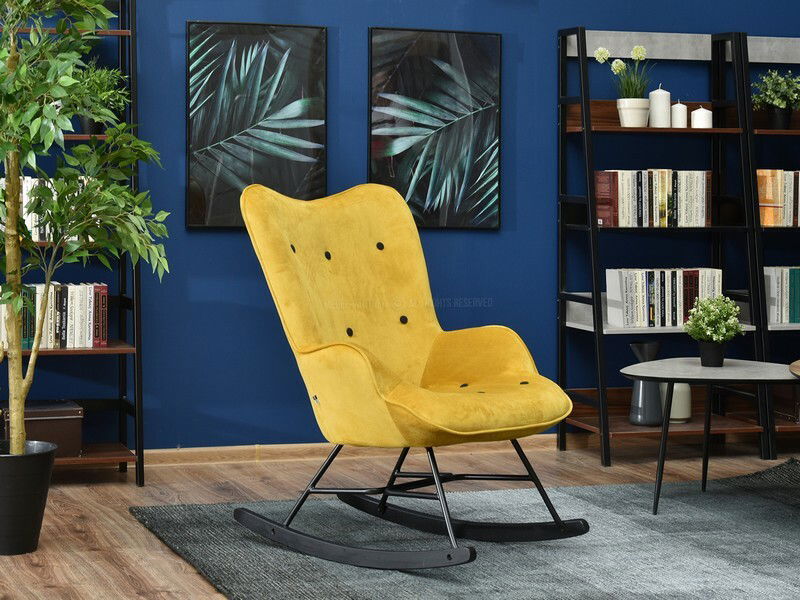 Kreslo Sibyla (žltá + buk čierny)