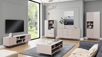 Set mobilier living Newelon I (Cașmir + auriu) 