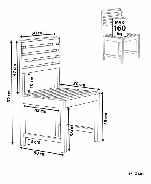 Kerti szék Tammi (világos fa)