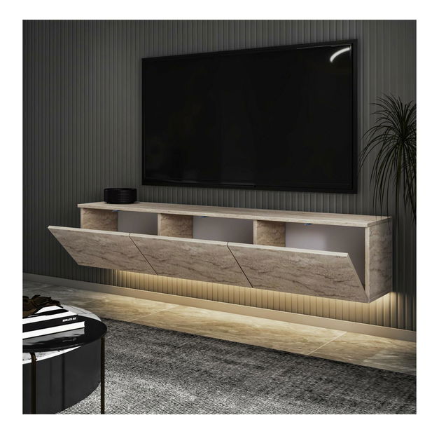 Masă TV/Dulap Neola 1 (travertin) (cu iluminat)