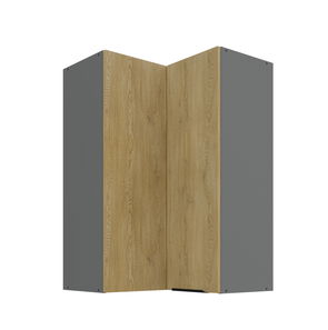 Dulap superior de bucătărie de colț Carminia 60x60 GN90 2F (90) (stejar cremona + antracit)