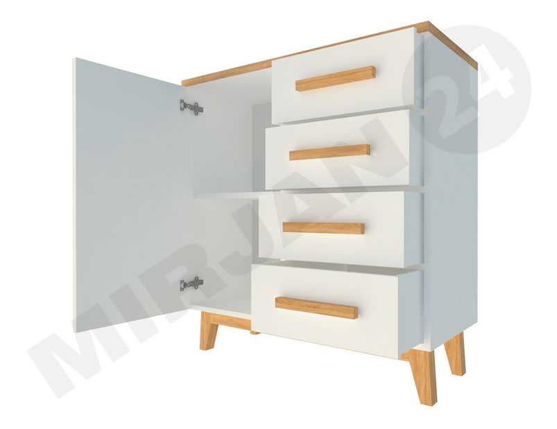 Comodă Kapucin K8 (pin andersen + Stejar nash)