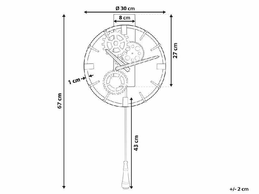 Ceas de perete ø 30 cm Marza (auriu)