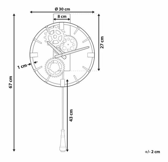 Falióra ø 30 cm Marza (arany)