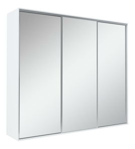 Dulap de haine cu uși glisante Gantera 3 D (alb) (cu oglindă)