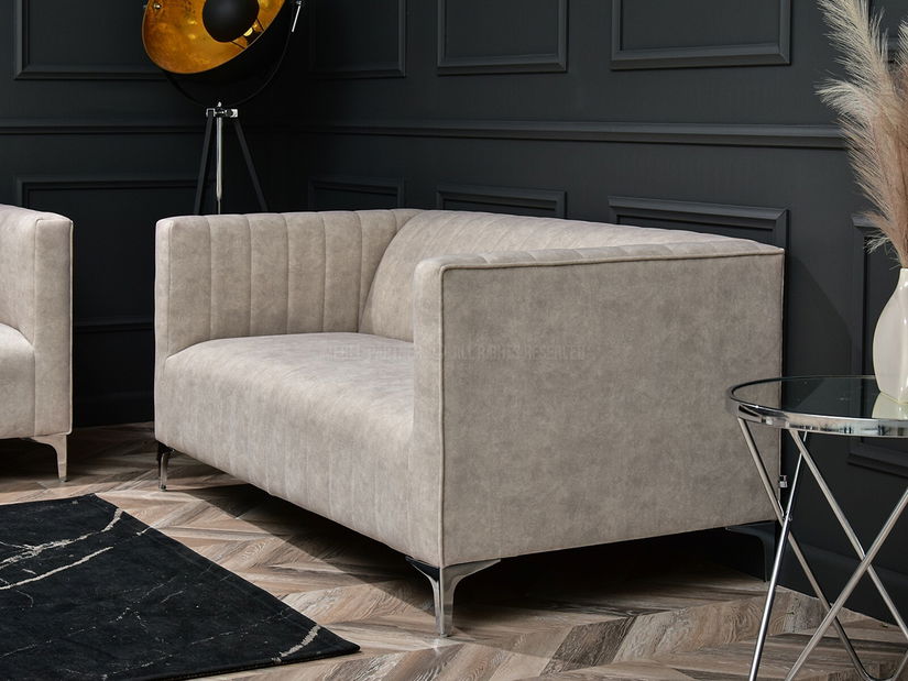 Canapea două locuri Represaliar (nisipiu + crom)