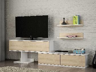 Mobilier living Minevra (Alb + Stejar zafir)