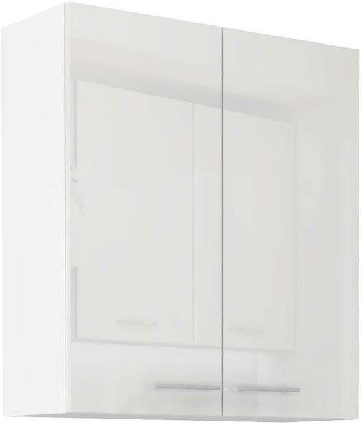 Dulap superior de bucătărie Lavera 80 G-90 2F (Cadru: alb + front: alb lucios)