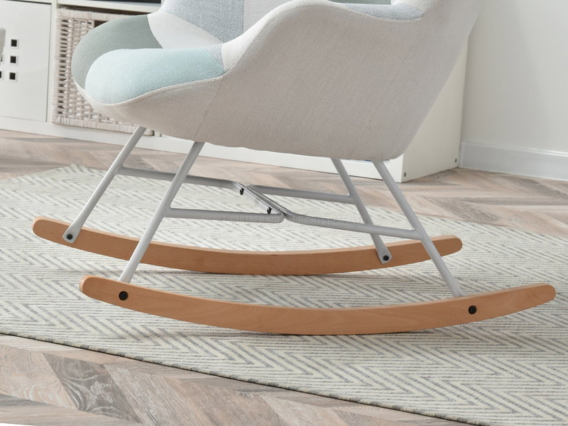 Fotel Sibyla (patchwork + fehér + bükk)