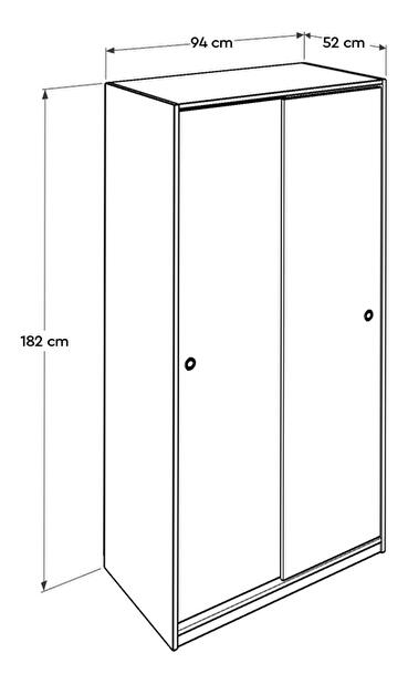 Ruhásszekrény tolóajtókkal Seworella 3 (fehér)