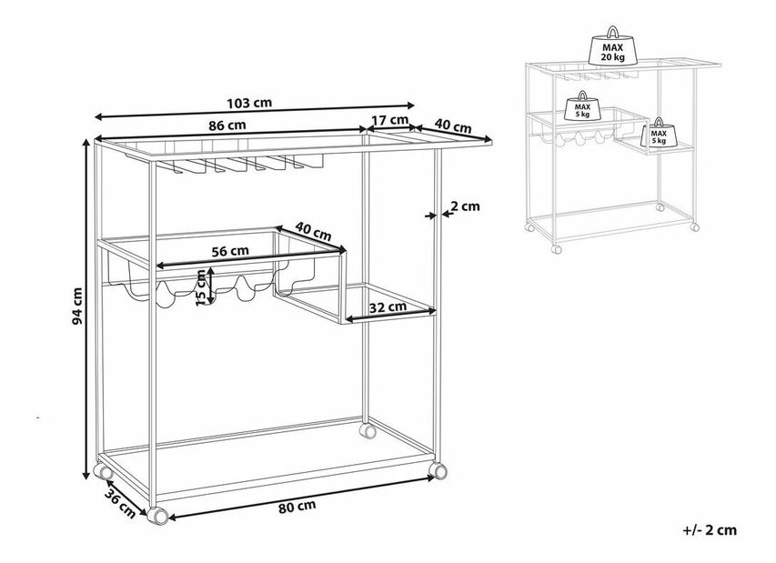Măsuță servire Marza (negru)