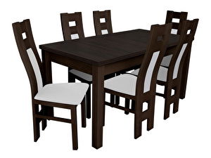 Set mobilier sufragerie (pentru 6 persoane) Retro RK18 (nuc + alb)