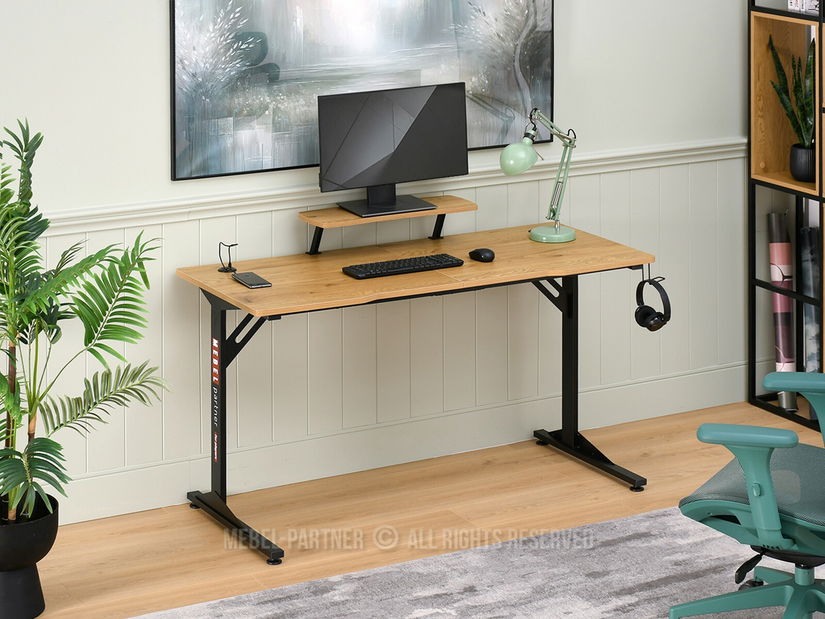 Masă PC Matts 140 (stejar + negru)