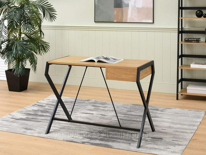 Masă PC Desiguo (stejar + negru)