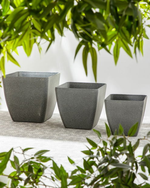 Set 2 buc Ghiveci de flori 42 cm Zelly (gri)