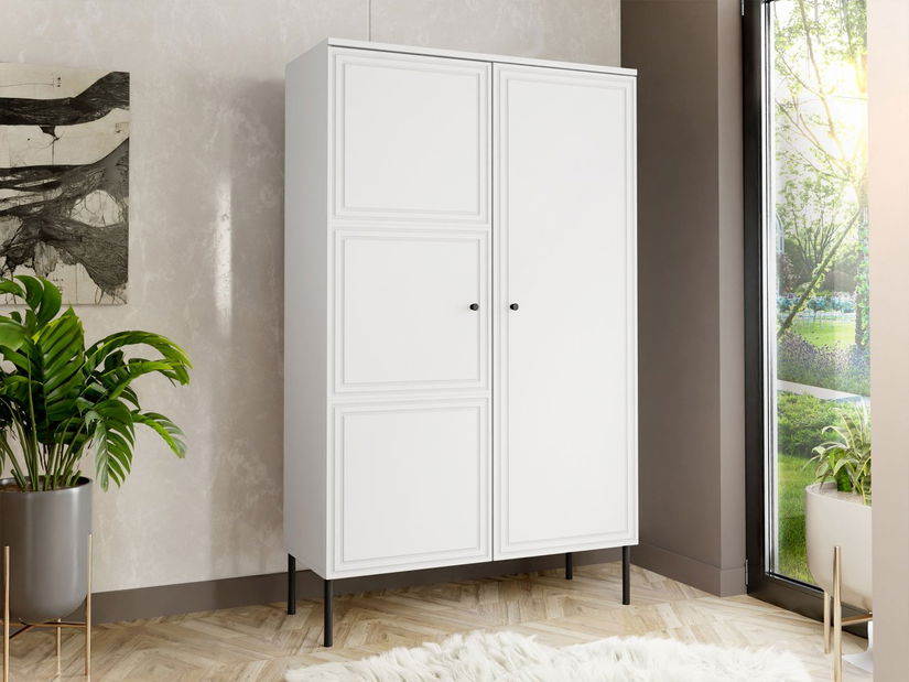 Dulap cu rafturi Godzes Bis (Alb + Negru) 