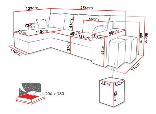 Colțar Terazuno S (Gri închis) (cu sp. depozitare)