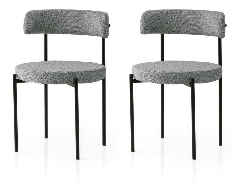 Set 2 buc. scaune bucătărie Gindera V2 (Negru + gri închis)