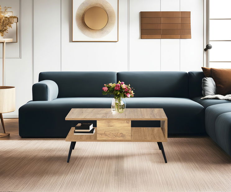 Dohányzóasztal Burbon (atlanti fenyő + fekete)