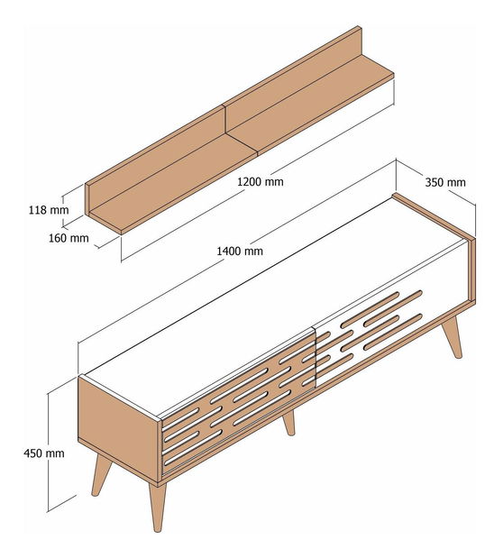 Mobilier living Valencia (Nuc + antracit)