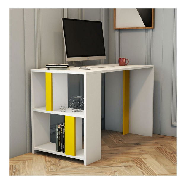 Masă PC Limba (Alb + Galben)
