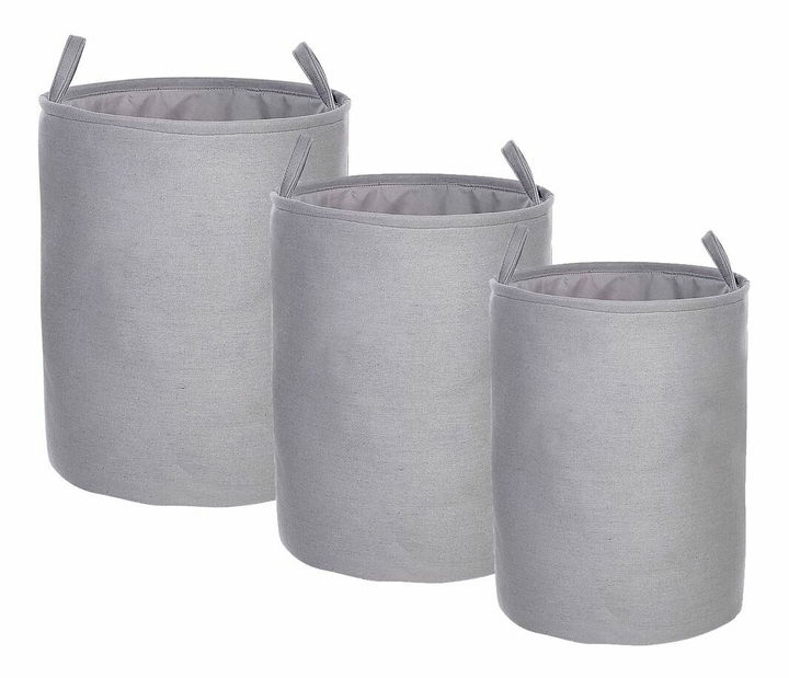 Set 3 buc coșuri depozitare Ailun (gri)