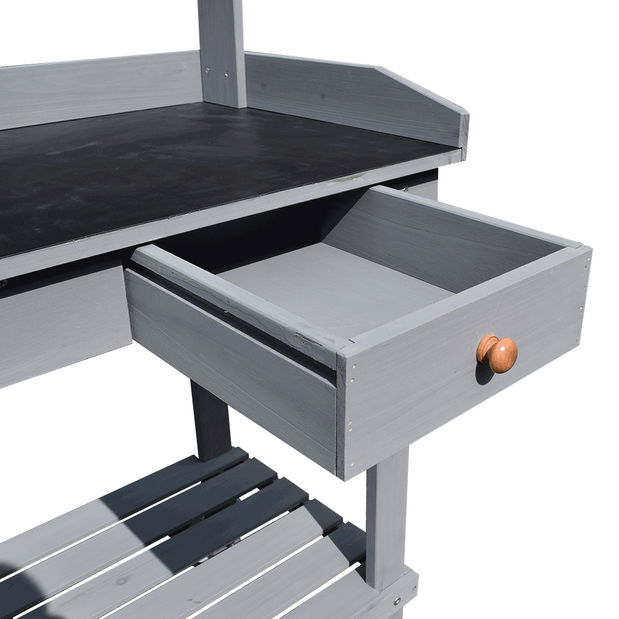 Kerti munkaasztal Barrie (mosdóval) (szürke)