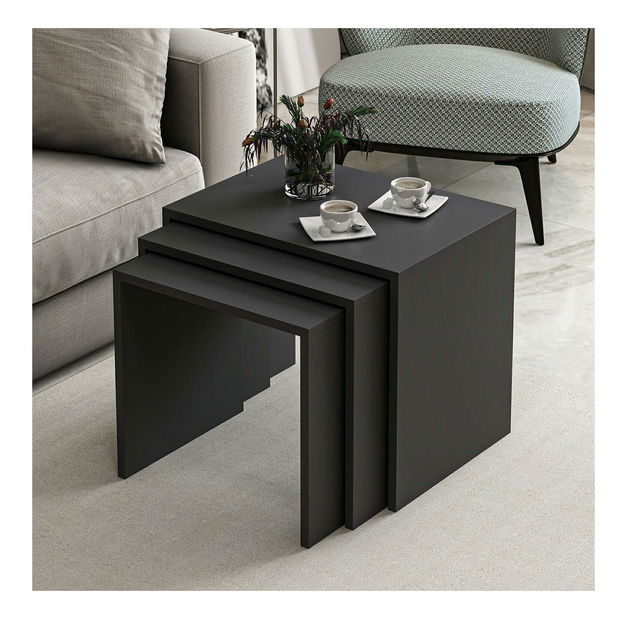 Set 3ks. konferenčných stolíkov Naleta 1 (antracit)