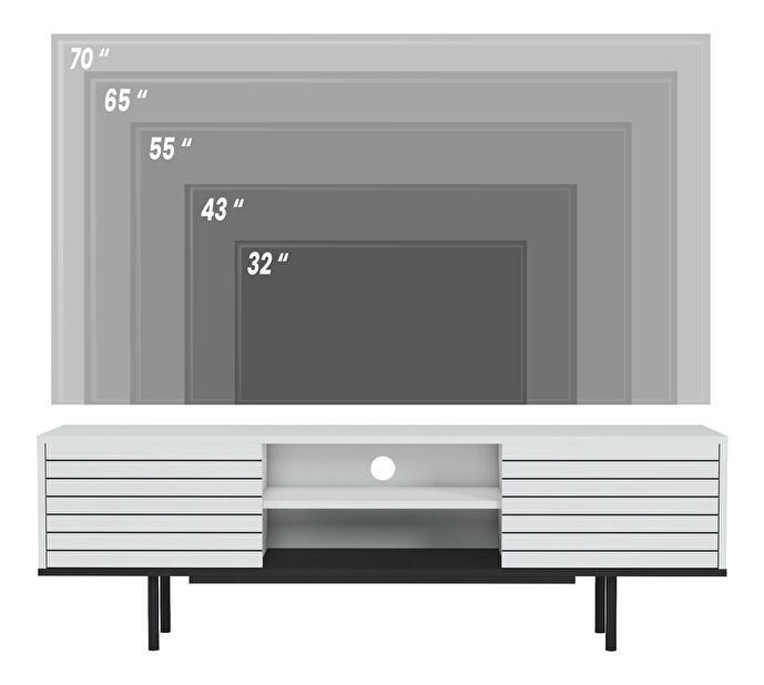 TV stolík/skrinka Coloseum (biela + čierna) 