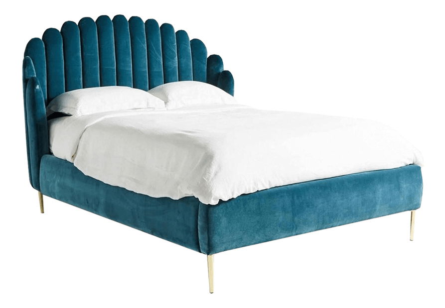 Manželská posteľ 140 cm Krilsa (petrolejová) (s roštom)