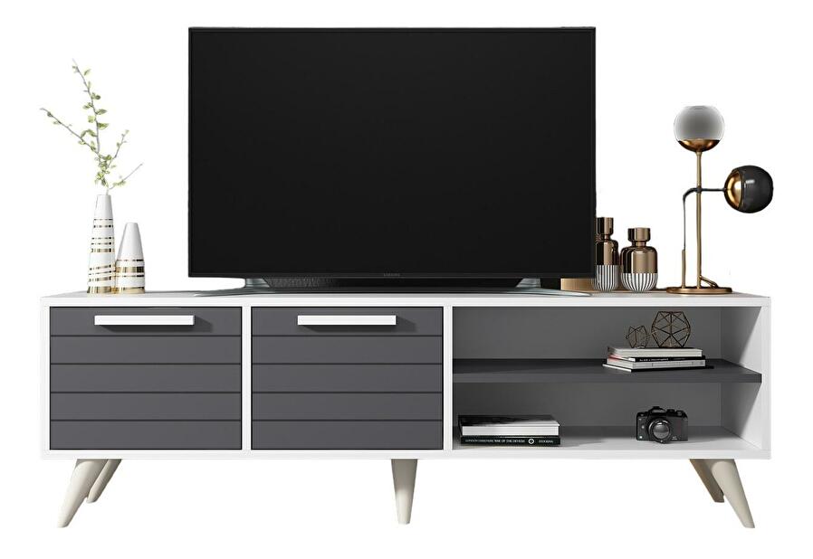 TV asztal/szekrény Dononu (fehér + antracit) 