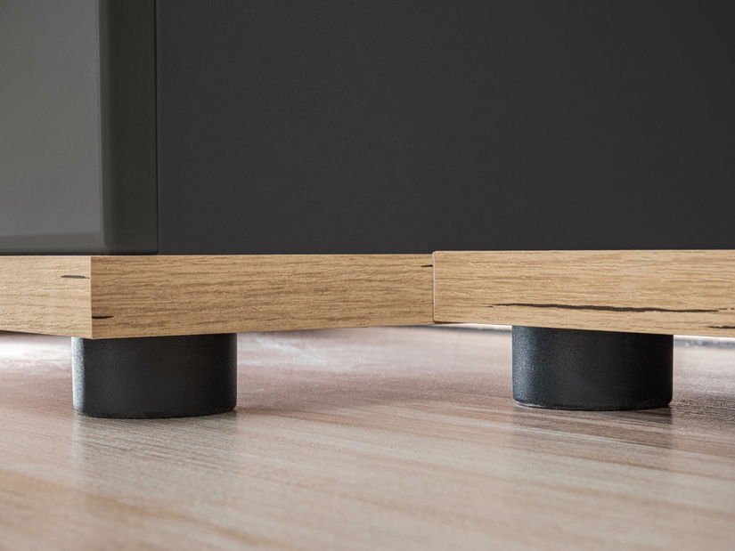 Obývacia stena Siluett (antracit + dub wotan) (s LED osvetlením)