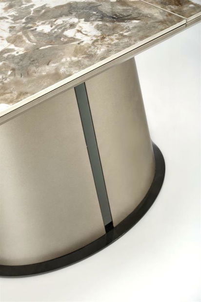 Széthúzható étkezőasztal 160-200 cm Riavey (fekete + cappuccino) (6 8 fő részére)