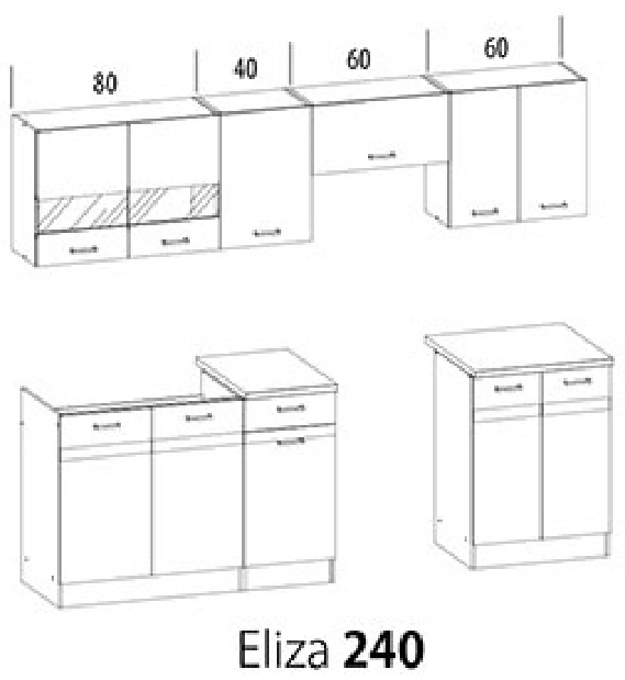 Kuhinja Estell 240 cm 