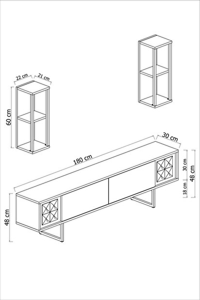 Mobilier living Buon (Alb + Negru)