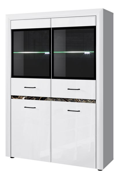 Vitrină Wanetta (alb lucios)