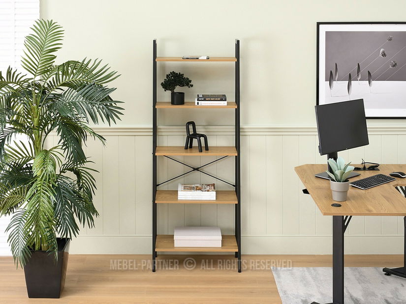 Regál Jeans (tölgy + fekete)