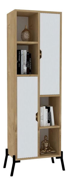 Regál Nasili (dub zafírový + biela) 