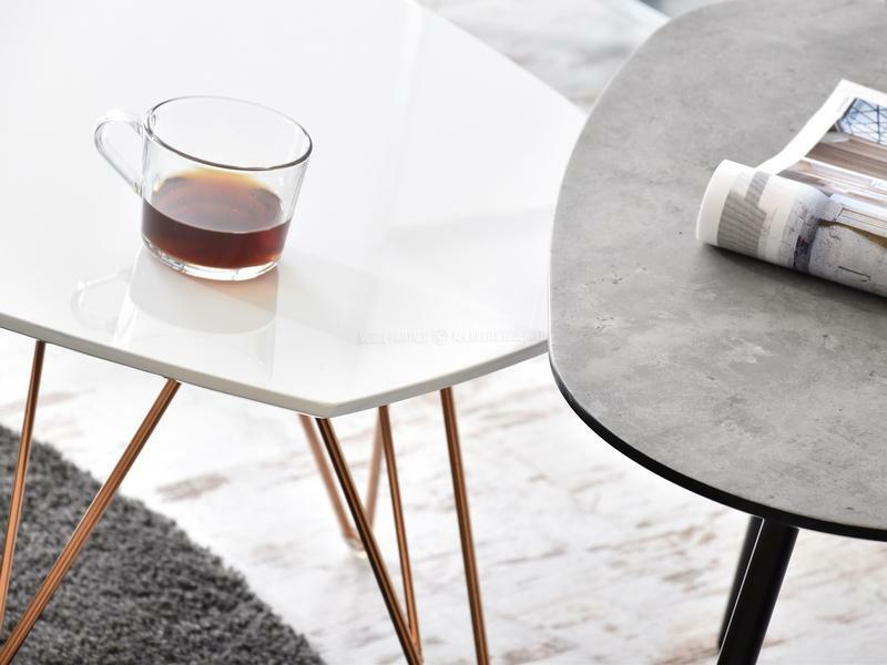 Măsuță de cafea Rossi Zest Xl (alb + negru)