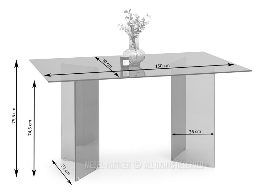 Blagovaonski stol Fernandez (prozirno staklo)