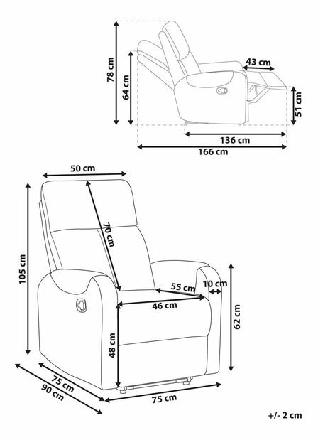 Relaxačné kreslo Seabert (béžová) (s LED osvetlením)