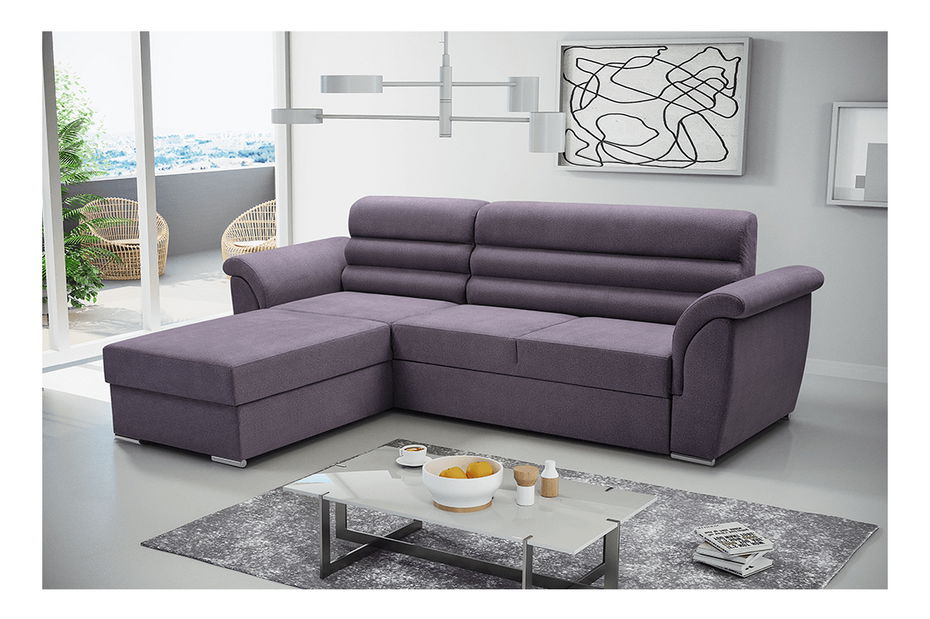 Rohová sedačka Foda (tmavosivá) (L)