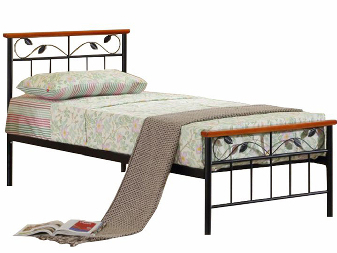 Egyszemélyes ágy 90 cm Myles 90 (fekete + cseresznye) (ágyráccsal)