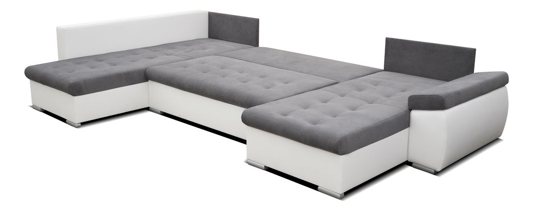 Rohová sedačka U Nebula (sivá + biela) (L)