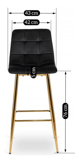 Jedálenská stolička Abisales (čierna) 